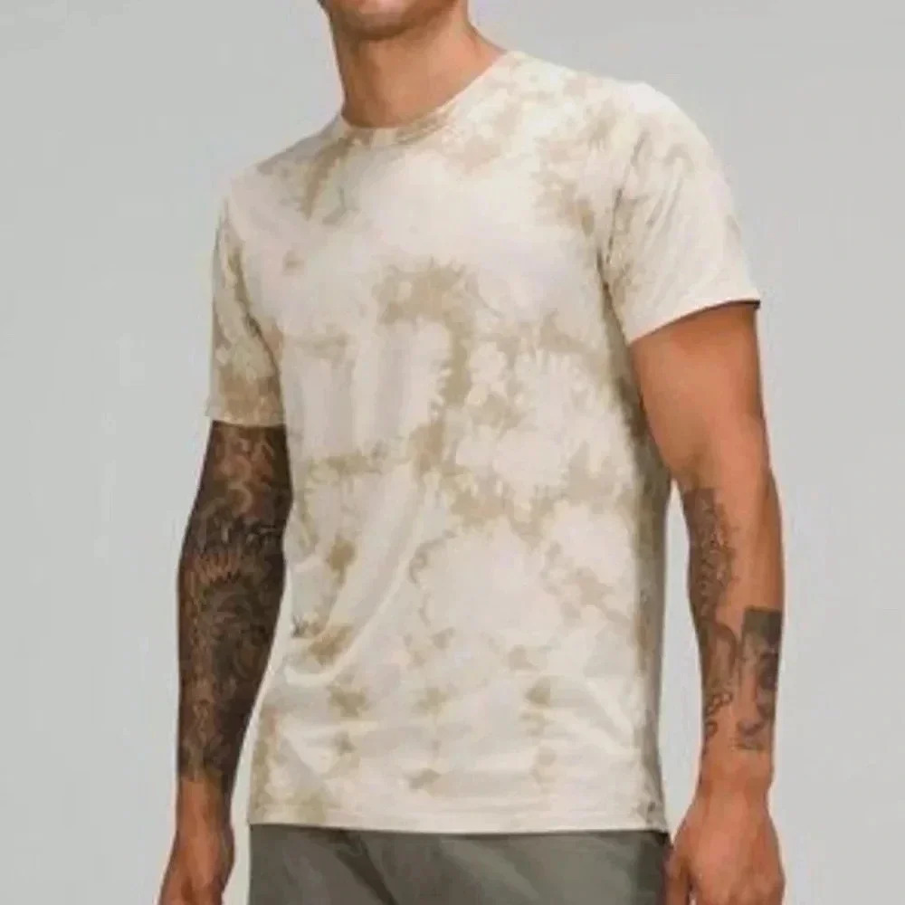 Lululemon athletica beige athletic short sleeve shirt for men’s
